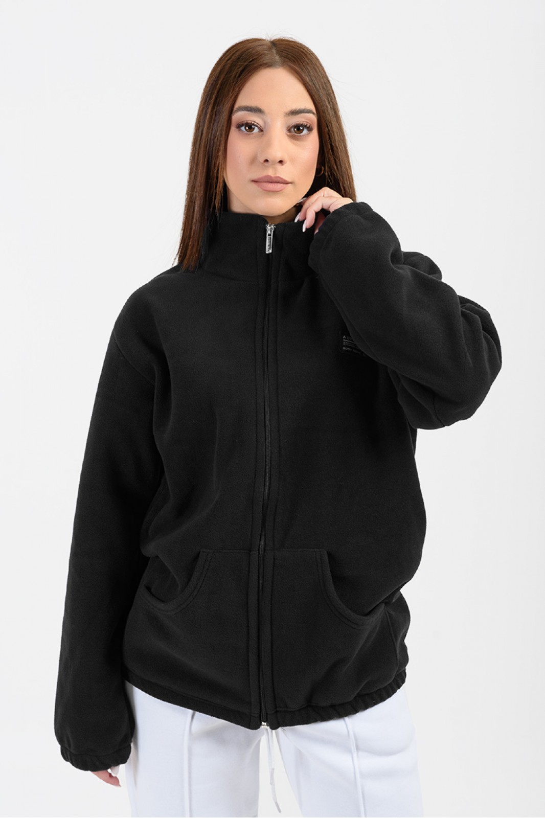 UNISEX Fleece cardigan BODY MOVE BLACK 575