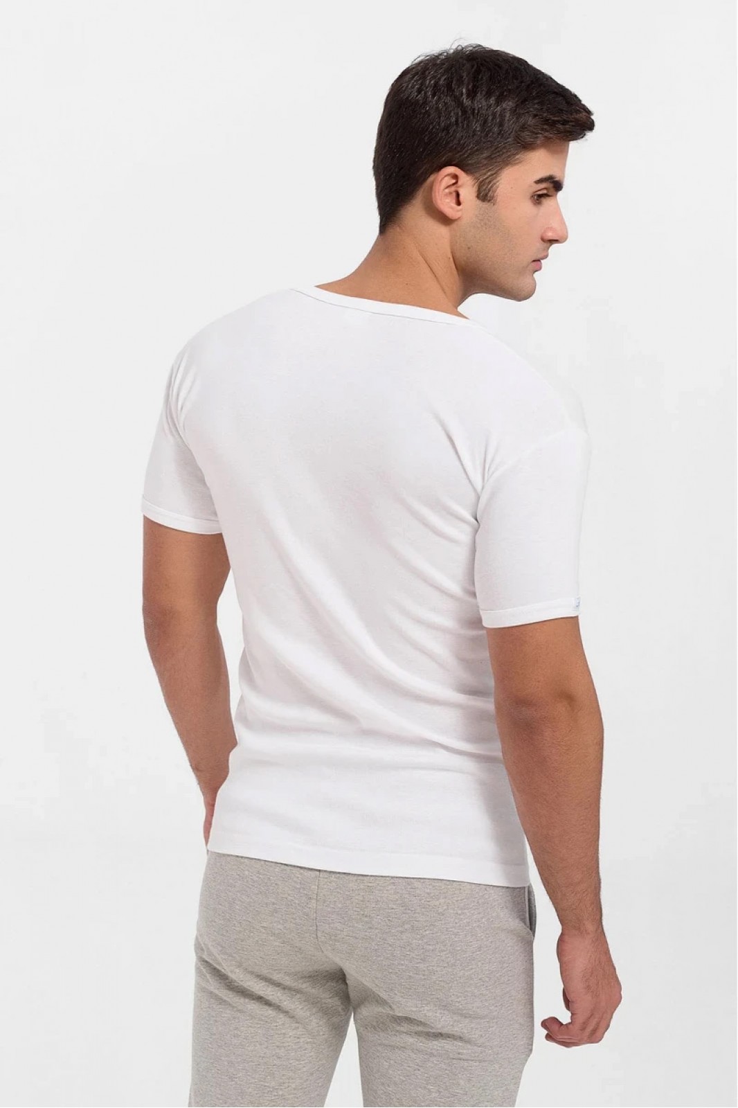 Open neck T Shirt GIORGIO White Special Offer