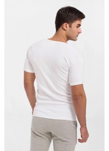 Open neck T Shirt GIORGIO White Special Offer