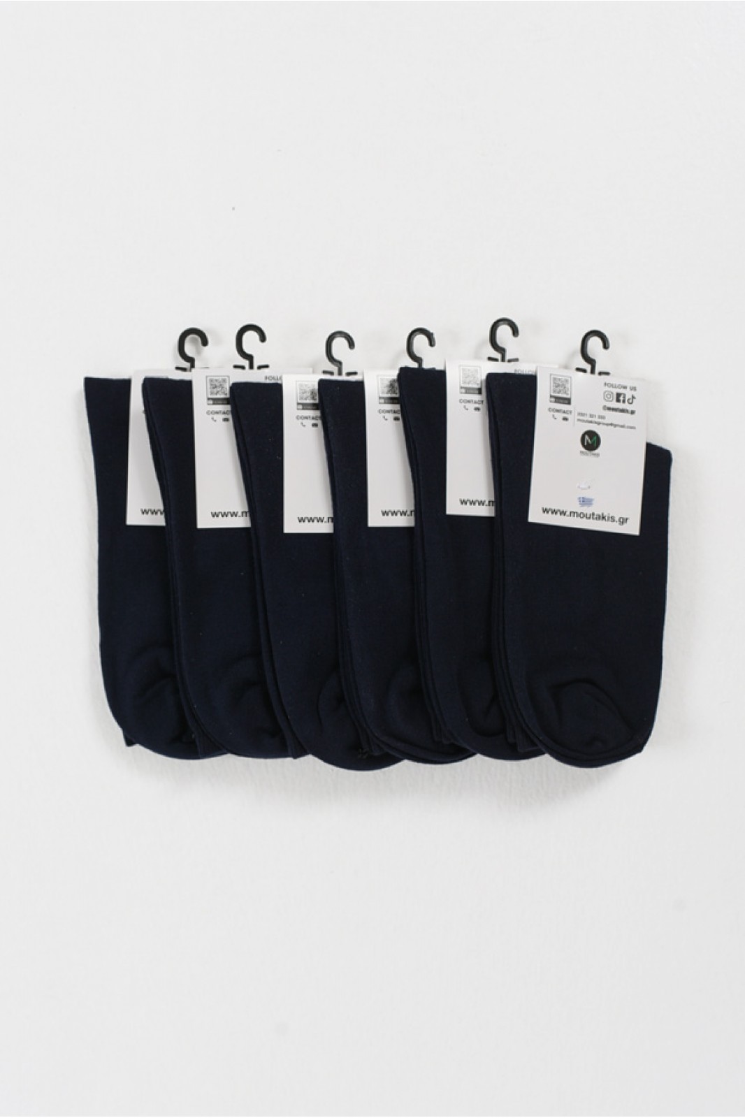 Unisex-Socken klassisch schwarz MOUTAKIS Baumwolle 117