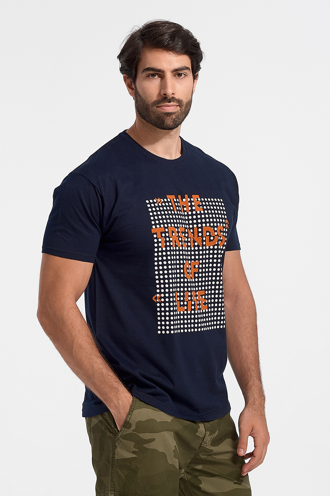 Mens T-Shirt JHK Trends Of Life NAVY