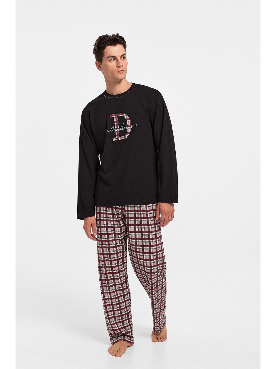 Mens Pajamas GALAXY DADDY with plaid pants - MoutakisWorld.com