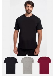 Blank T-Shirts für Männer JHK 3er Pack Schwarz Grau Bordeaux