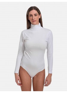 Turtleneck bodysuit with long sleeves