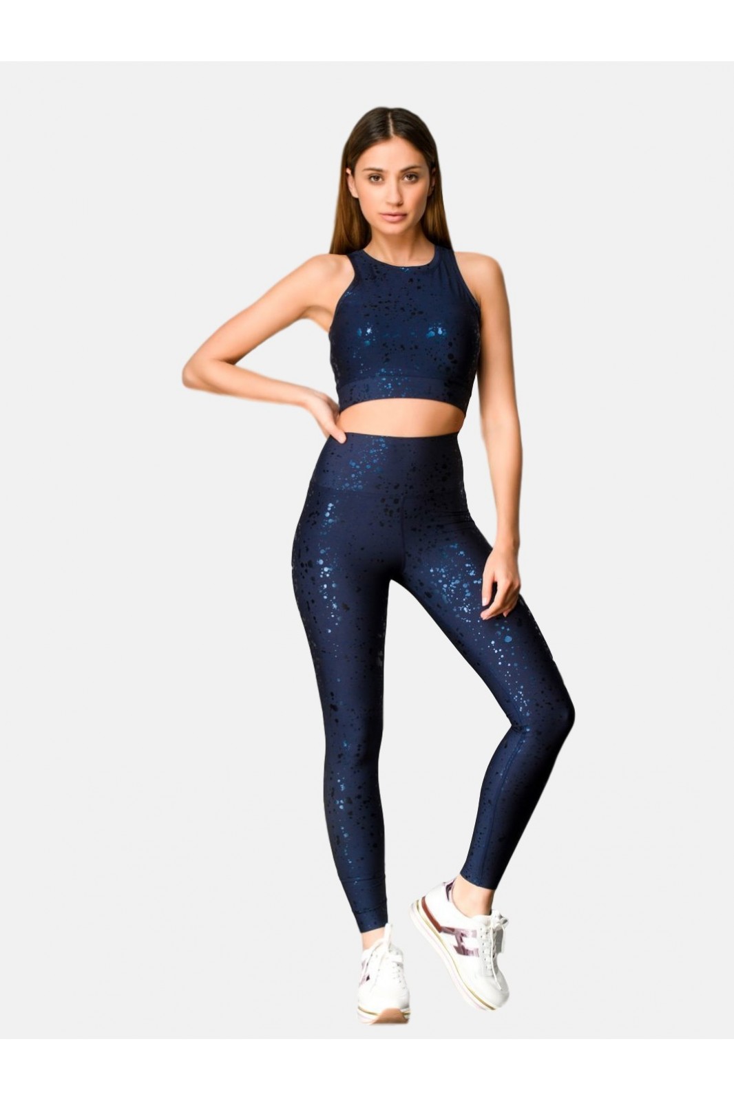 High Waist Sports Leggings Superstacy Splash Blue