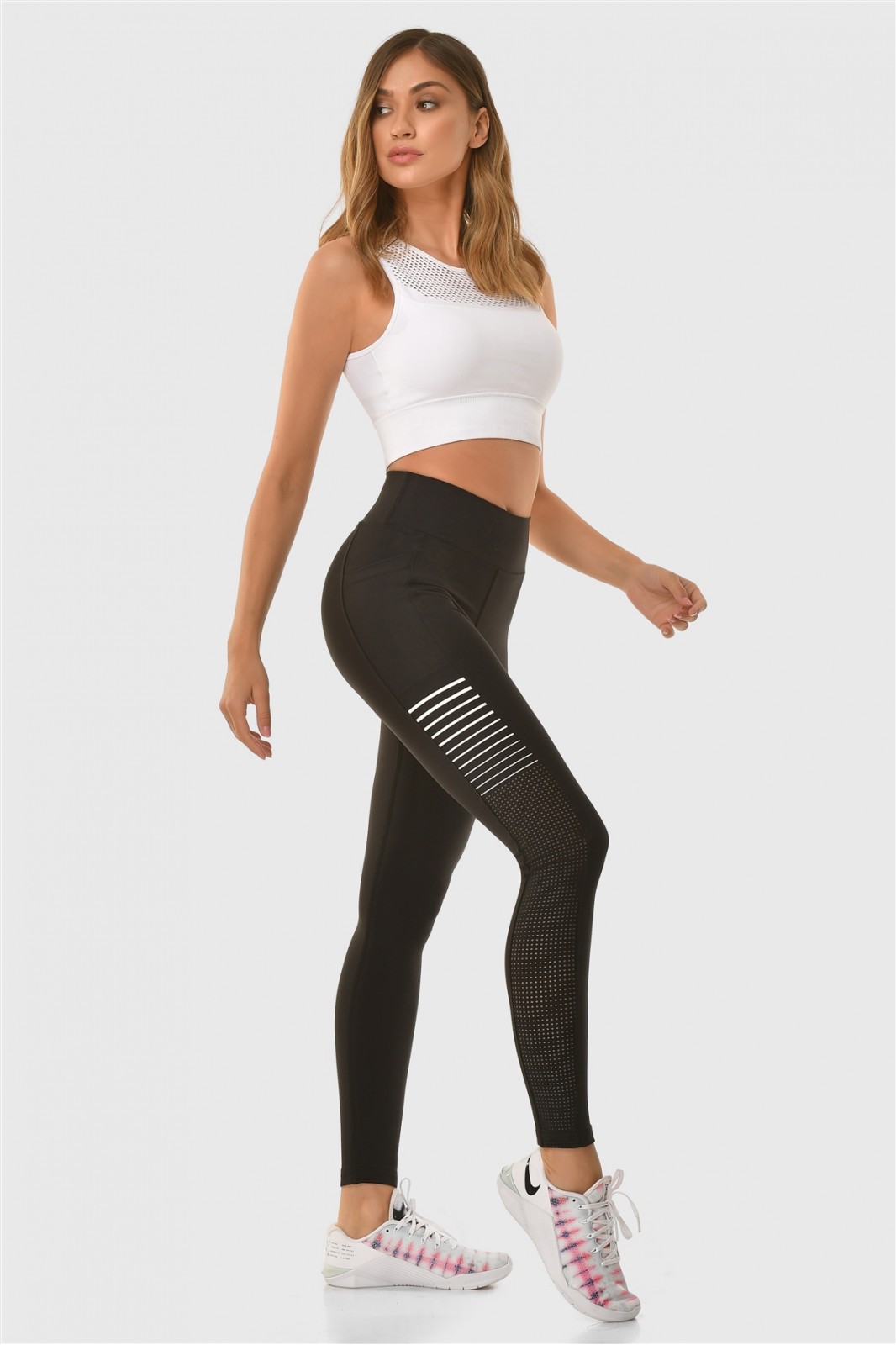 Sports leggings Superstacy BLACK COMFORT PUSH UP FIT