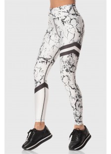 Sports leggings Superstacy White Marble PUSH UP FIT