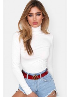 Turtleneck bodysuit with long sleeves