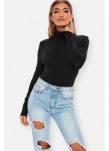 Turtleneck bodysuit with long sleeves